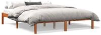 vidaXL Bettgestell vidaXL Massivholzbett ohne Matratze Wachsbraun 150x200 cm