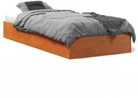 vidaXL Bettgestell, Massivholzbett Wachsbraun 75x190 cm Kiefer