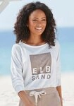 Elbsand Langarmshirt Irpa mit Logodruck, Baumwoll-Mix, sportlich-casual