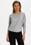 Rundhalspullover SAINT TROPEZ "A2561, MilaSZ R-Neck", Damen, Gr. L, grau (pearl grau