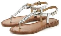 Vivance Zehentrenner Sandalette, Sommerschuh,Sandale aus Leder mit Flecht-Optik