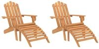 vidaXL Gartenstuhl, Adirondack-Gartenst&uuml;hle mit Fu&szlig;teilen 2 Stk. Massivholz...