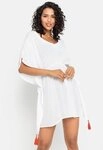 LASCANA Tunika aus gekreppter Viskose, Blusenkleid, Strandmode, transparent