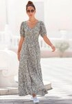 Vivance Maxikleid mit Bl&uuml;mchendruck und V-Ausschnitt luftiges Sommerkleid, langes
