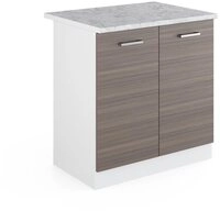 Vicco Unterschrank R-Line, Grau/Wei&szlig;, 80 cm, AP Marmor (1-St)