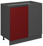 Vicco Eckunterschrank R-Line, Rot/Anthrazit, 86 cm J-Shape, ohne Arbeitsplatte (1-St)