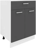 VCM Unterschrank Esilo U 2T1S 82x60x46cm (1-St) K&uuml;chenschrank, K&uuml;chenm&ouml;bel