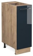 Vicco Apothekerschrank Fame-Line, Dunkelblau Hochglanz/Goldkraft Eiche, 30 cm...