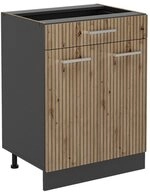 Vicco Unterschrank R-Line, Artisan-Eiche/Anthrazit, 60 cm mit Schublade, ohne
