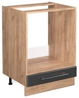 Vicco Herdumbauschrank Fame-Line, Anthrazit Hochglanz/Eiche, 60 cm ohne...