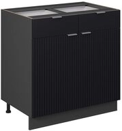 Vicco Unterschrank Fame-Line, Schwarz gestreift/Anthrazit, 80 cm ohne...