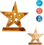 n&auml;ve LED Dekoobjekt LED-Holzstern H: 49cm, Weihnachtsdeko aussen, Ein-/Ausschalter,