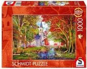 Schmidt Spiele Puzzle Kapelle im Herbstzauber, 1000 Puzzleteile