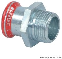GEBERIT Wasserrohr Geberit Mapress C-Stahl &Uuml;bergangsst&uuml;ck AG, 15mm x 1/2"