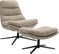 Duo Collection Relaxsessel Porto, 360&deg; drehbar, doppelte Polsterung, mit Hocker, bis