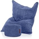 Green Bean Sitzsack XXL Sitzsack Square Cord + Hocker (Sitzsack + Hocker im Set...