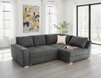 luma-home Ecksofa 15107, Dauerschl&auml;fer B260/T181/H88 cm mit 2 Bettk&auml;sten, Ottomane