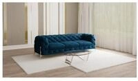 S-Style M&ouml;bel Chesterfield-Sofa 3-Sitzer Ashley mit Goldenen Metall F&uuml;&szlig;en,...