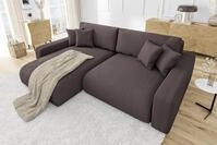 S-Style M&ouml;bel Ecksofa Emma mit Bettfunktion in Cord-Stoff und hohem Sitzkomfort,