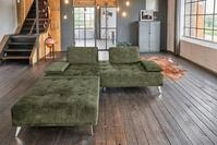 KAWOLA Schlafsofa WIOLO Velvet moosgr&uuml;n - Bequeme Liegefl&auml;che - G&auml;stebett,
