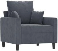 vidaXL Sessel, Loungesessel Dunkelgrau 60 cm Samt