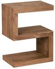 Wohnling Beistelltisch WL1.431 Massivholz S- Cube MUMBAI Akazie Stand B&uuml;cher Regal