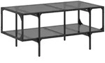 vidaXL Couchtisch NA Couchtisch mit Glasplatte Schwarz 98,5x50x45 cm Stahl