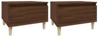 vidaXL Beistelltisch Beistelltische 2 Stk. Braun Eiche 50x46x35 cm Holzwerkstoff