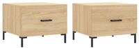 vidaXL Couchtisch Couchtische 2 Stk. Sonoma-Eiche 50x50x40 cm Holzwerkstoff...