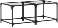 vidaXL Couchtisch Couchtische mit Glasplatte 2 Stk. Transparent 50x50x40 cm...