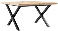 vidaXL Esstisch Couchtisch X-Gestell 60x60x40,5cm Massivholz Kiefer & Stahl...