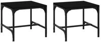 vidaXL Ablagetisch, Beistelltische 2 Stk. Schwarz 40x40x35 cm Holzwerkstoff