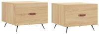 vidaXL Couchtisch Couchtische 2 Stk. Sonoma-Eiche 50x50x40 cm Holzwerkstoff...