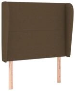 vidaXL Bett Kopfteil mit Ohren Dunkelbraun 93x23x118/128 cm Stoff (1-tlg)