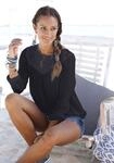 Spitzenbluse BUFFALO, Damen, Gr. 34, schwarz, Cr&ecirc;pe, Obermaterial: 100% Viskose.