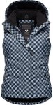 Ragwear Steppweste Hesty Print Weste mit abnehmbarer Kapuze und Hahnentritt Muster