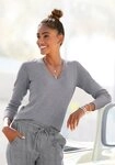 Vivance V-Ausschnitt-Pullover in taillierter Form, weicher Strickpullover, Basic,