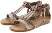 LASCANA Sommerschuh, Sandalette Sandale mit Glitzersteinen und kleinem...