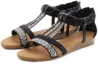 LASCANA Sommerschuh, Sandalette Sandale mit Glitzersteinen und kleinem Keilabsatz im