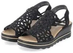 Rieker Keilsandalette Sommerschuh, Plateausandale, Schlupfschuh mit Schmucksteinchen