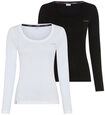 KangaROOS Langarmshirt (2er-Pack) im 2er-Pack, h&uuml;ftbedeckende L&auml;nge,