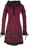 Vishes Midikleid Bedrucktes Blumen Kleid mit Schalkragen - Schn&uuml;ren Ethno, Hippi,
