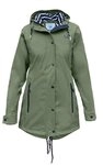 MADSea Regenjacke Friesennerz Oliv taillierter Regenmantel mit gestreiftem