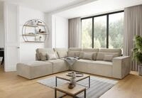 S-Style M&ouml;bel Ecksofa Hedwig, Modulare Ecksofa in Samt-Stoff mit R&uuml;cken und