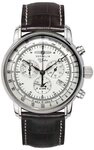 ZEPPELIN Chronograph Herrenuhr 100 Jahre Zeppelin - Lederarmband, 42 mm 7680-1, Made