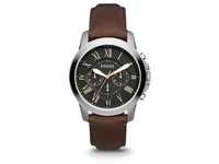 Fossil Quarzuhr, Fossil Herren Chronograph Quarz Uhr mit Leder Armband FS4813