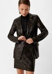 comma Jackenblazer Indoor-Jacke Longblazer mit Pailletten