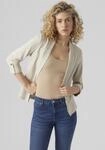 Kurzblazer VERO MODA "VMJESMILO 3/4 LOOSE BLAZER WVN NOOS", Damen, Gr. XS, beige