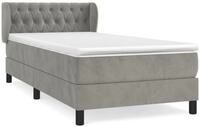 vidaXL Boxspringbett 90 x 200 cm Boxspringbett mit Matratze Hellgrau 90x200 cm...