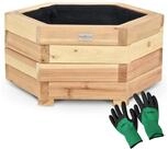 holz4home&reg; Pflanzk&uuml;bel 6-eckig aus Tannenholz I Outdoor Blumenk&uuml;bel f&uuml;r...